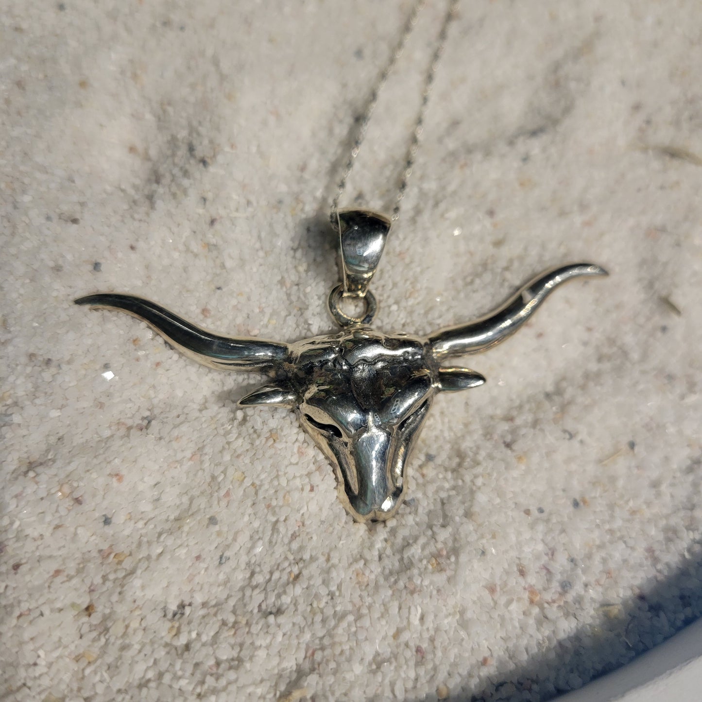 Sterling Long Horn Necklace