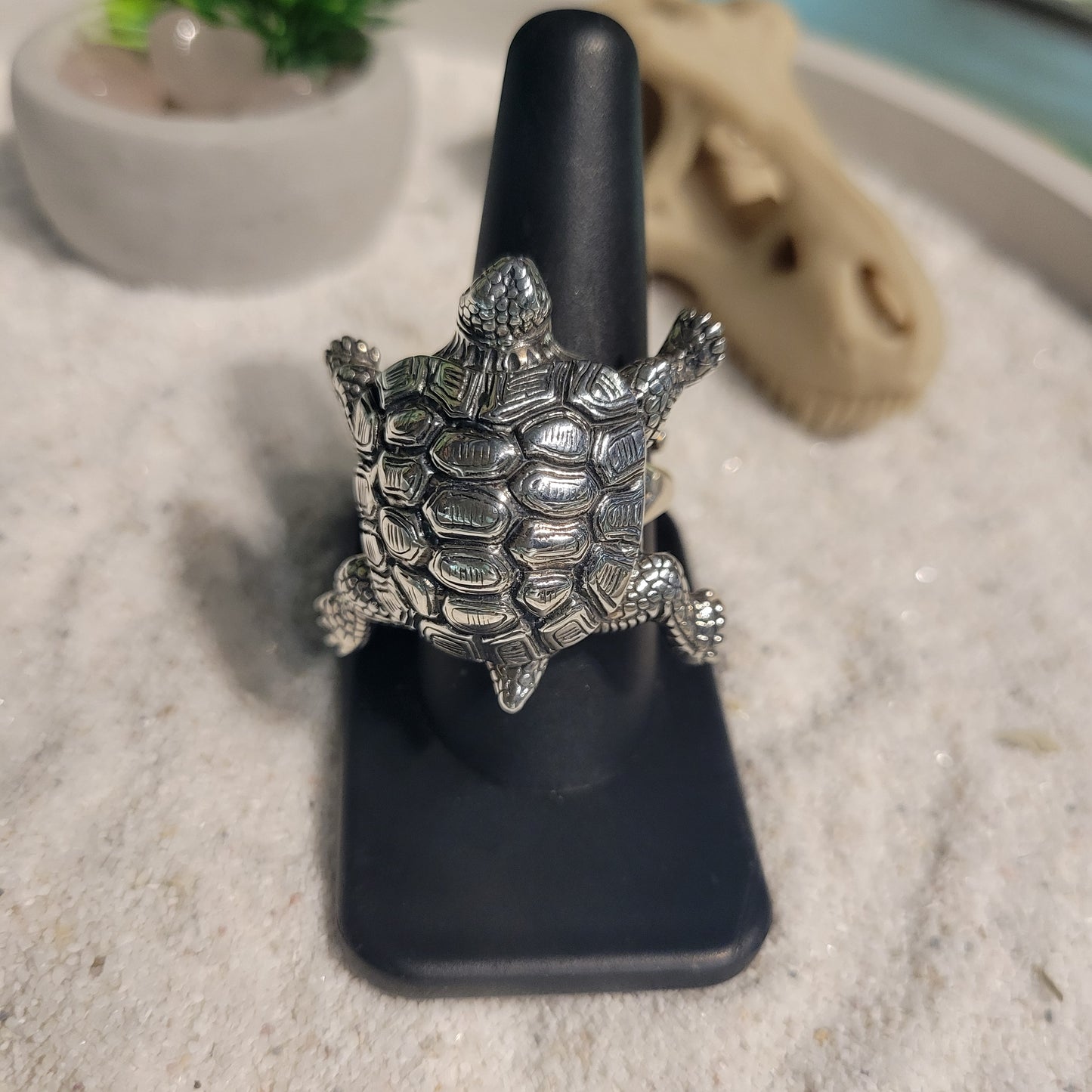 Sterling Turtle Ring sz Adjustable