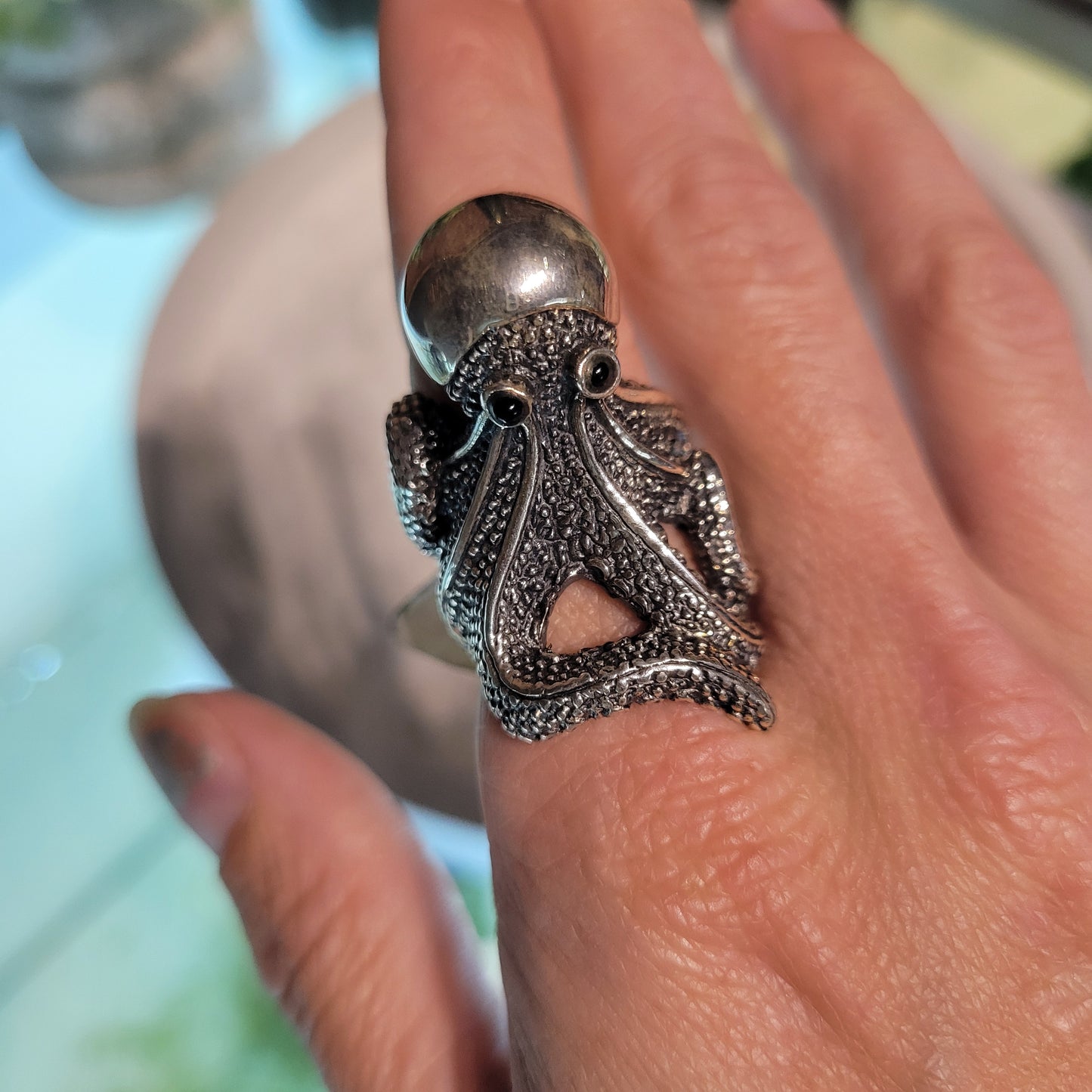 Sterling Octopus Ring sz Adjustable