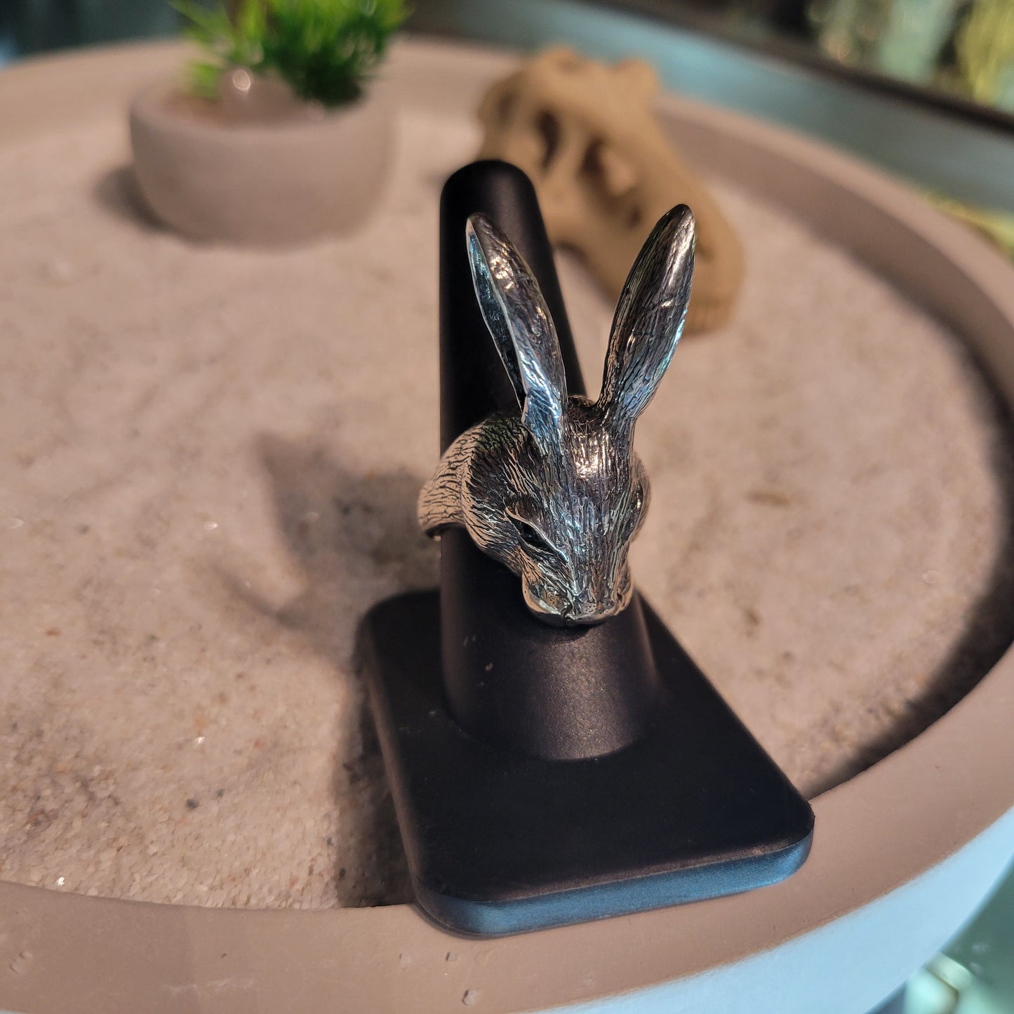 Sterling Rabbit Ring sz Adjustable