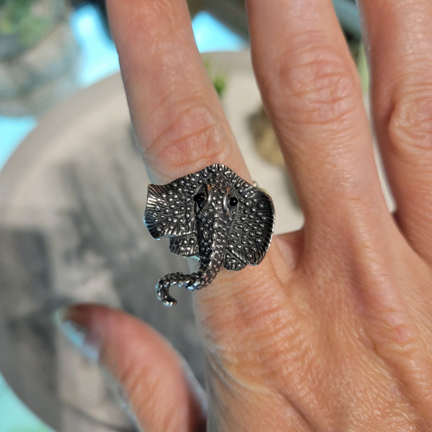 Sterling Small Stingray Ring sz Adjustable