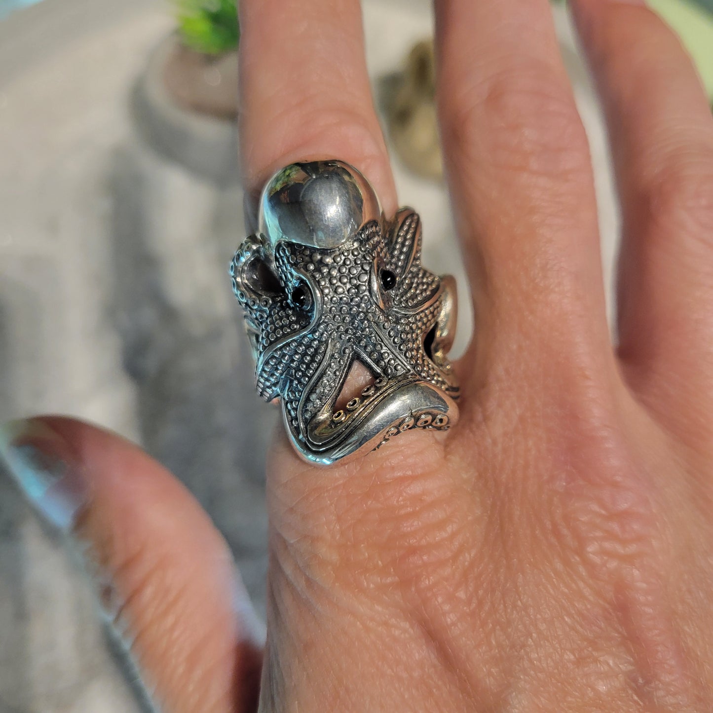 Sterling Octopus Ring sz Adjustable