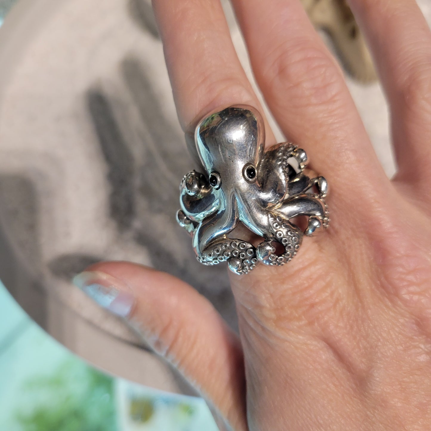 Sterling Octopus Ring sz Adjustable