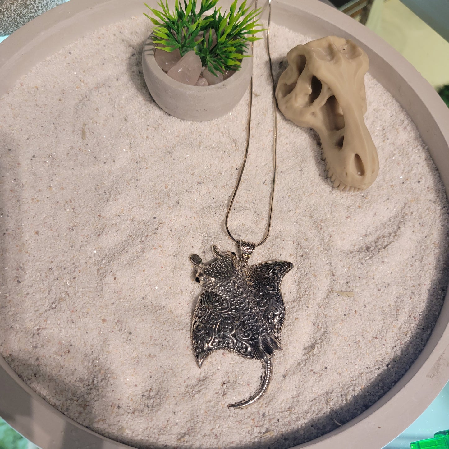 Sterling Large Manta Ray Necklace