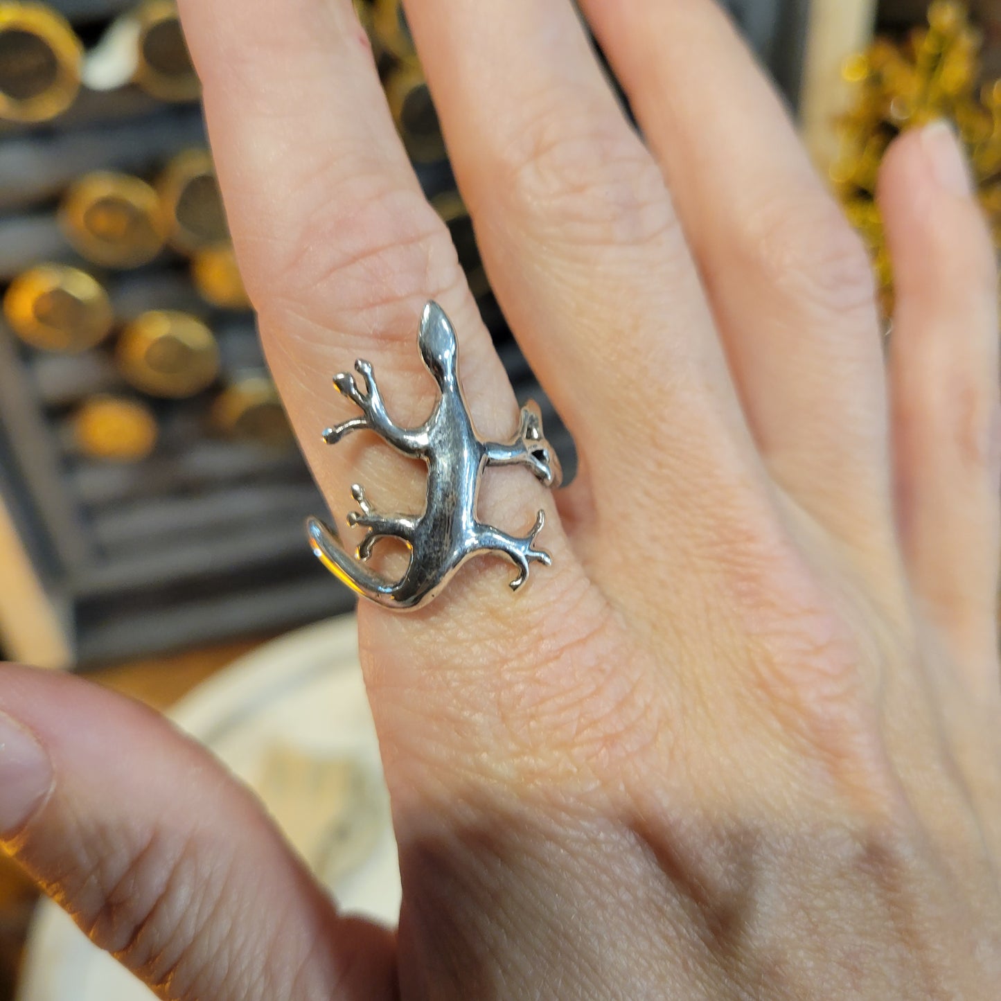 Sterling Lizard Ring sz 10