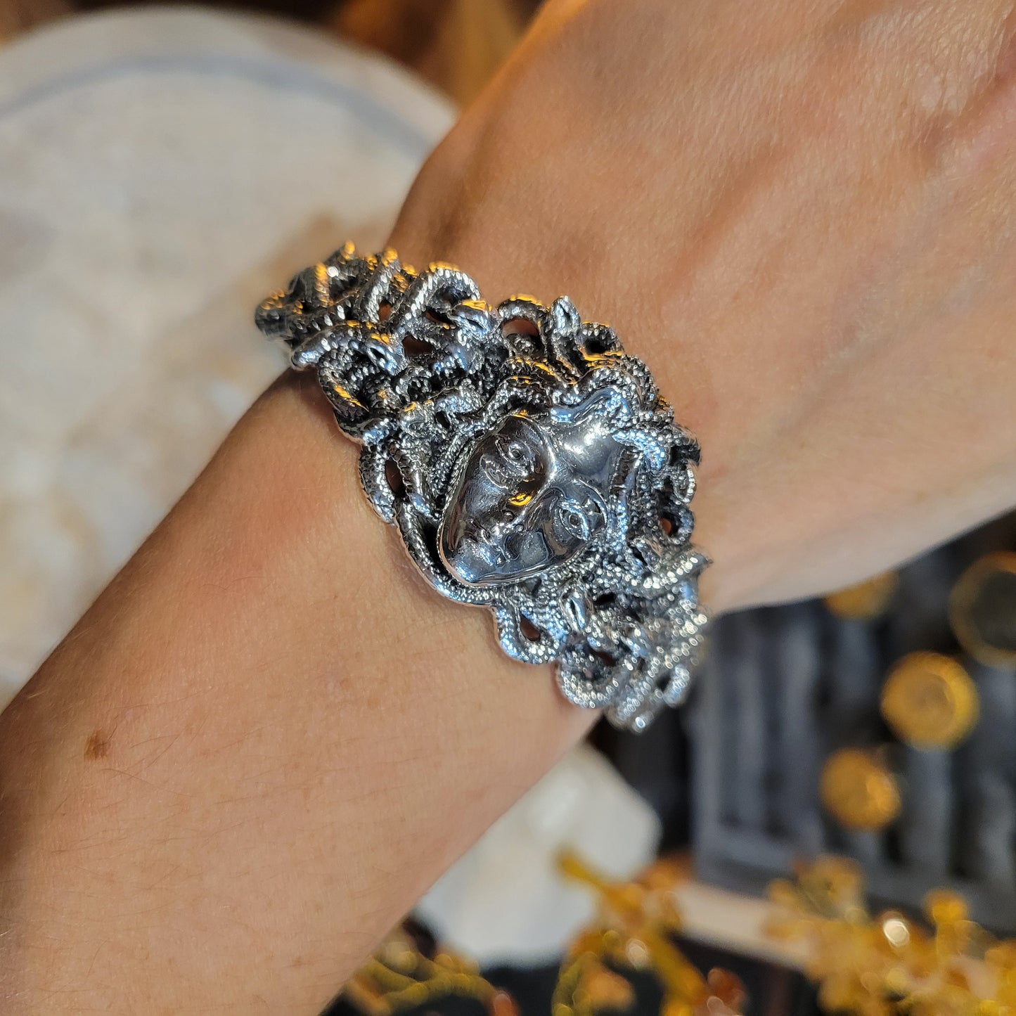 Sterling Medusa Cuff