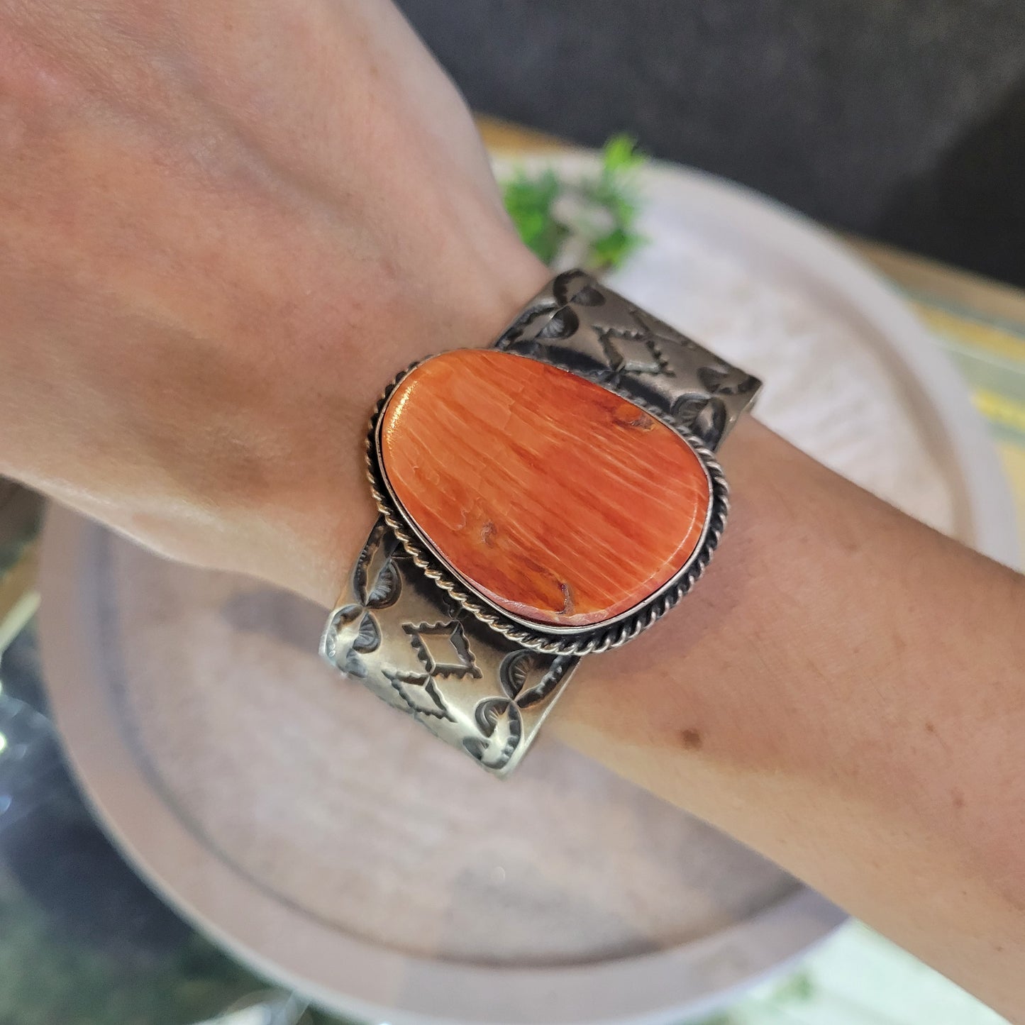 Sterling Spiny Oyster Cuff