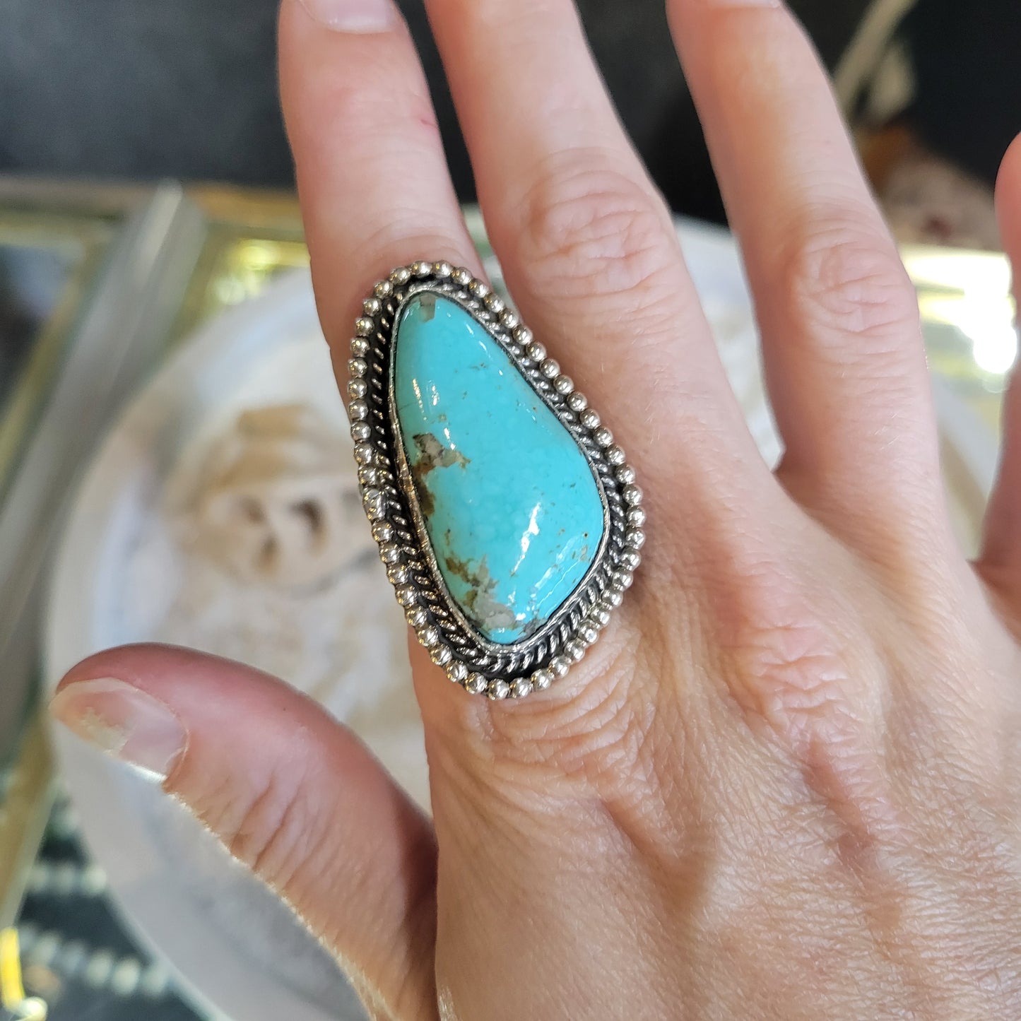 Sterling Turquoise Ring sz. 7.5