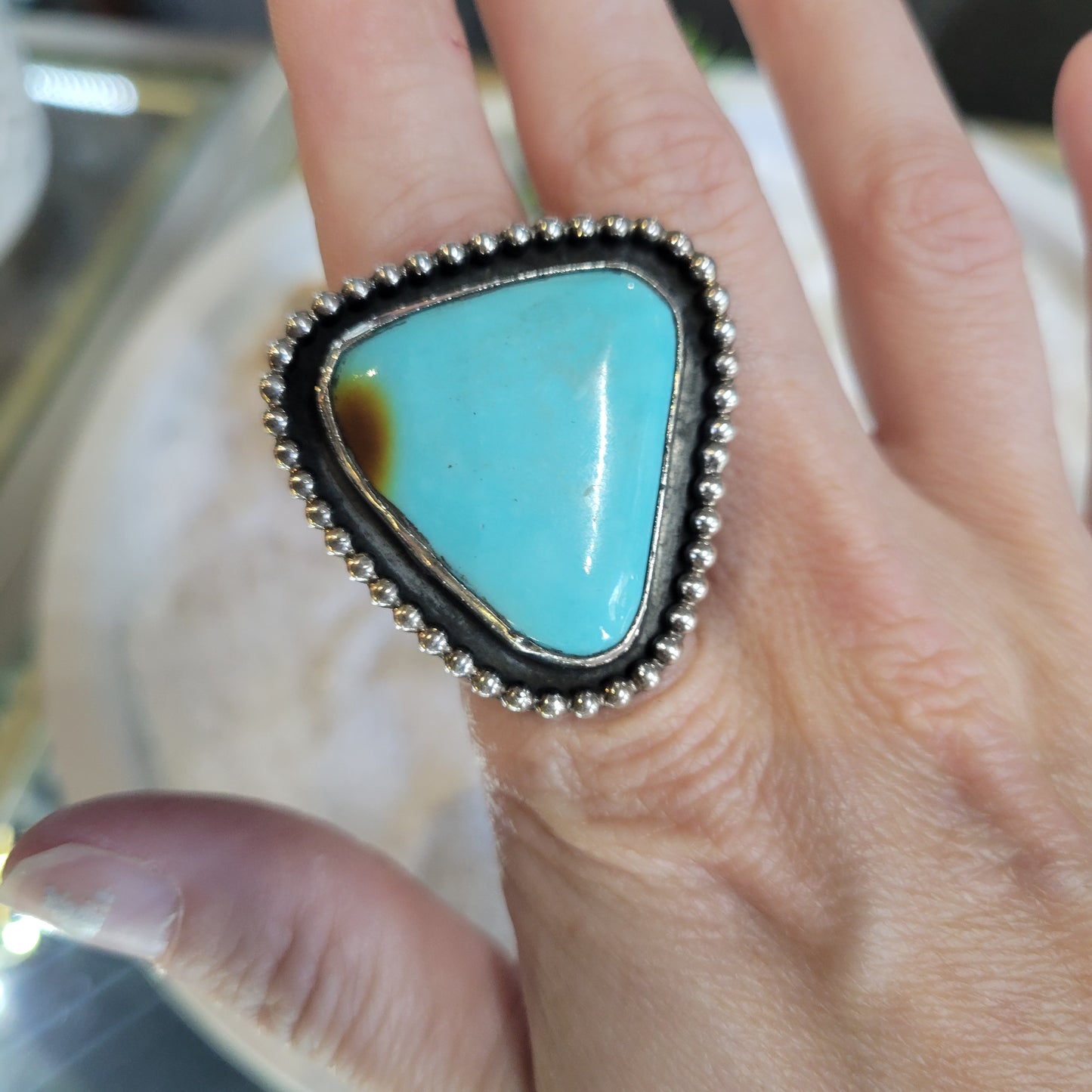 Sterling Turquoise Ring sz. 8