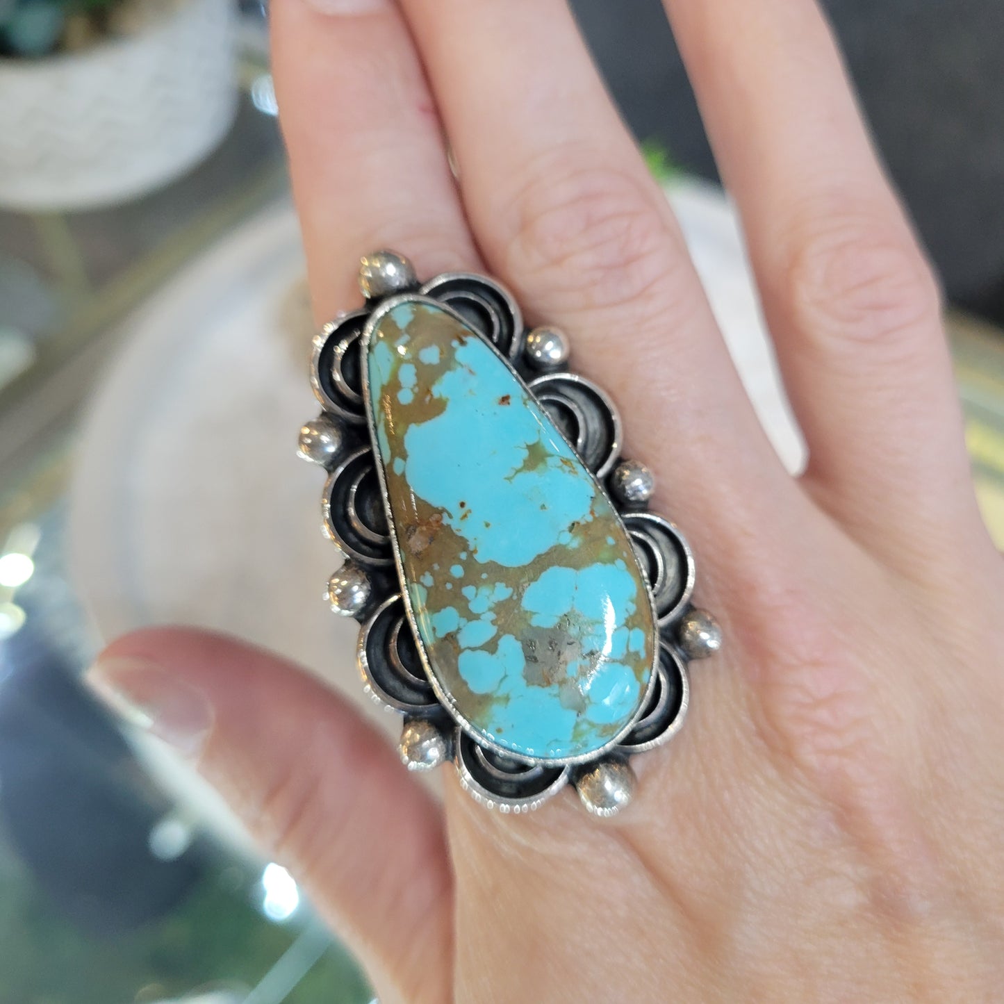 Sterling Turquoise Ring sz. 8.5
