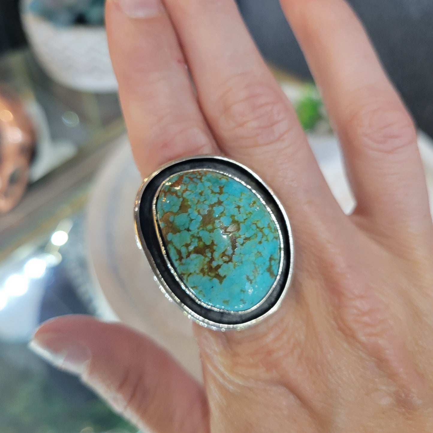 Sterling Turquoise Ring sz. 9.5
