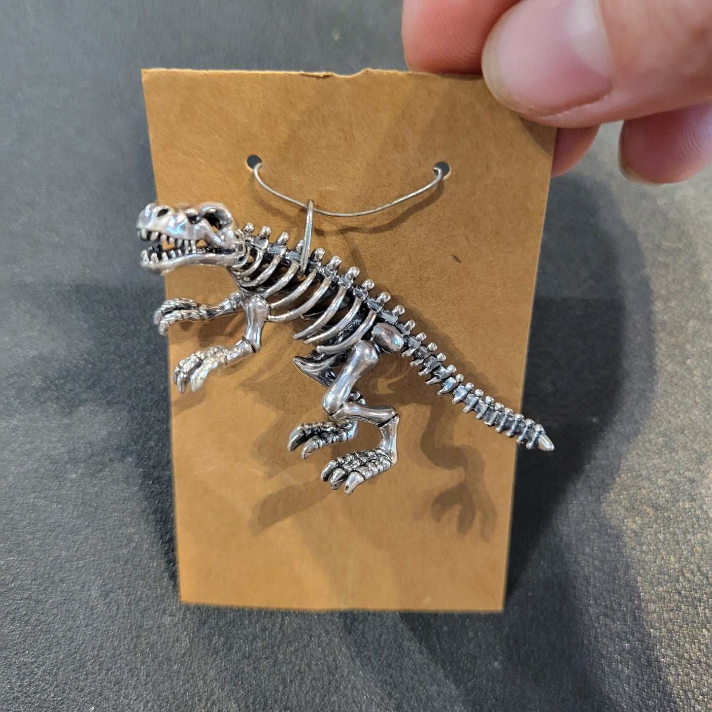 Sterling Dinosaur Skeleton Necklace