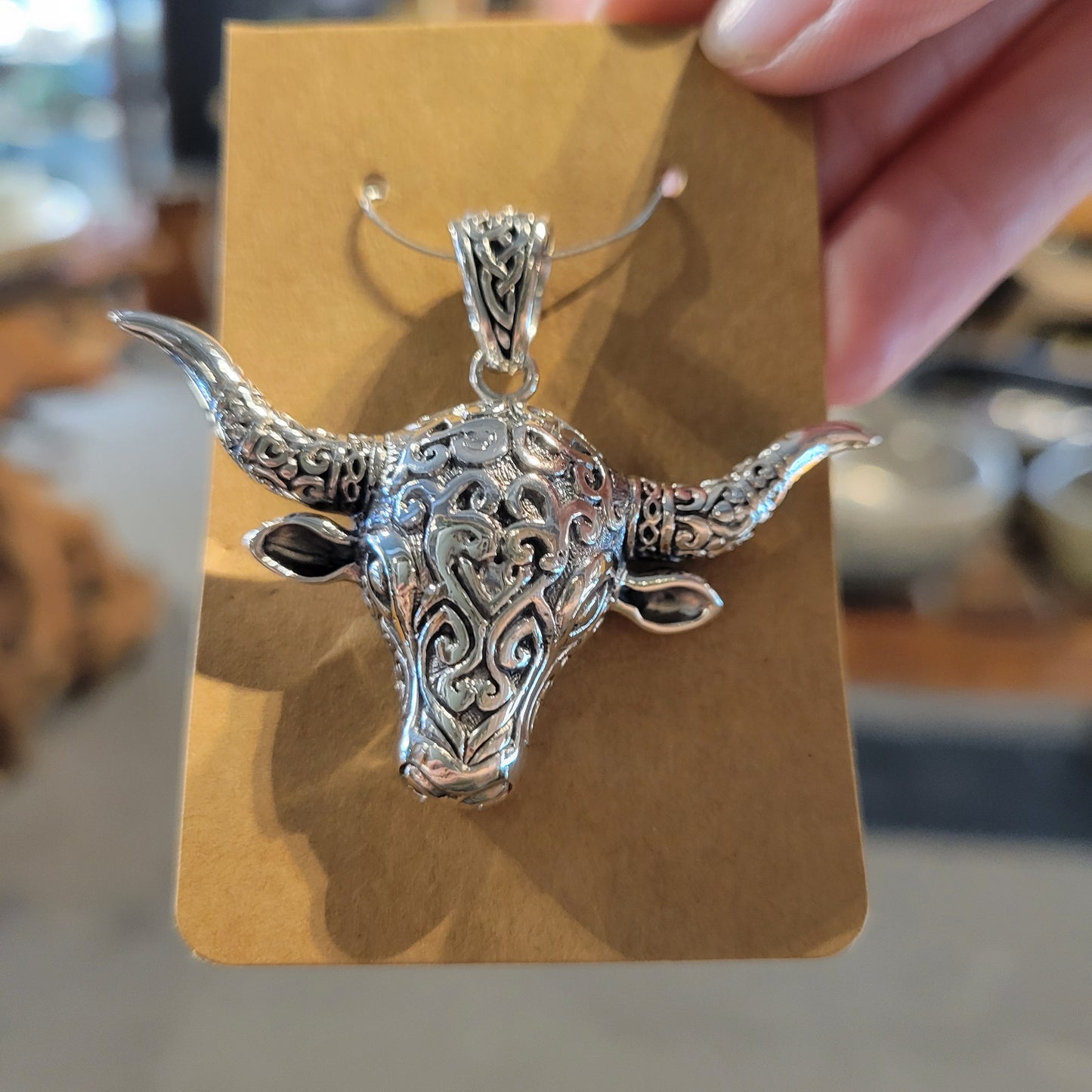 Sterling Bull Necklcae