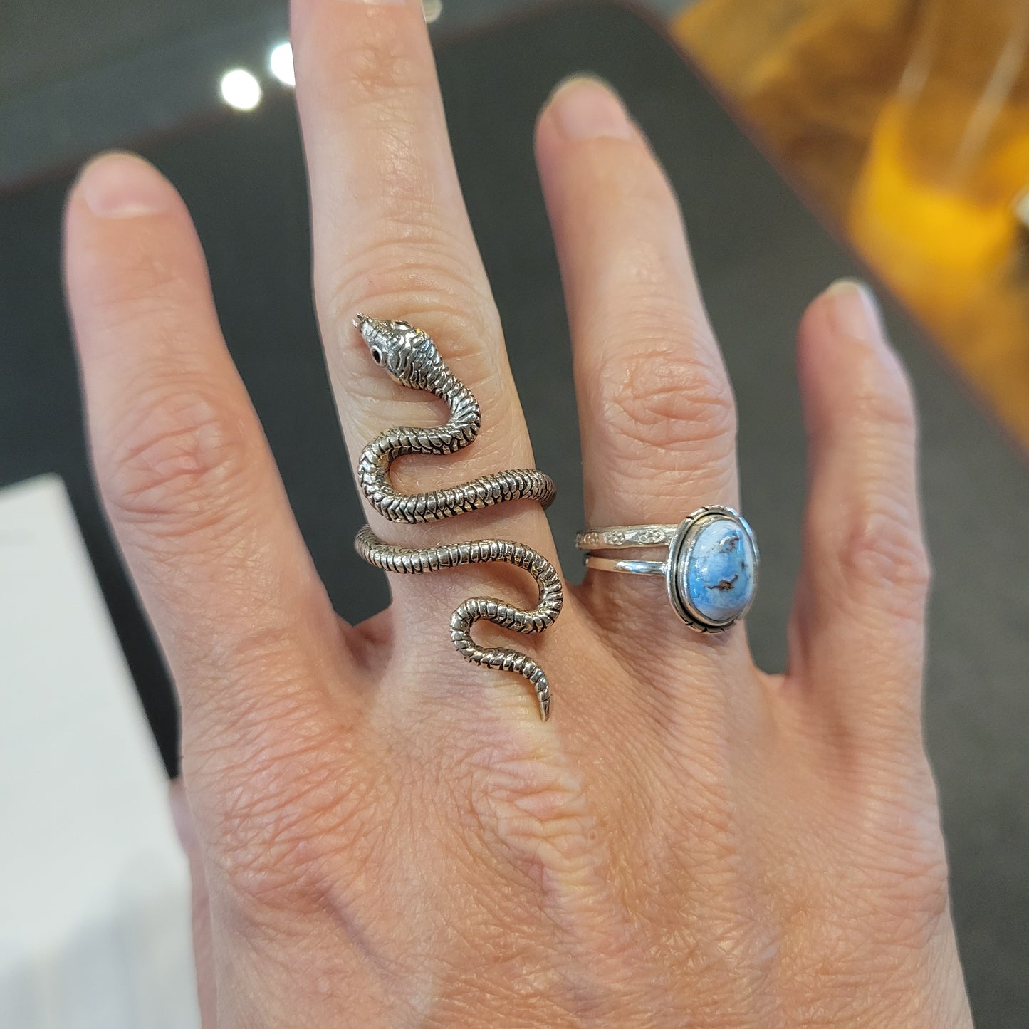 Sterling Snake Ring size adjustable