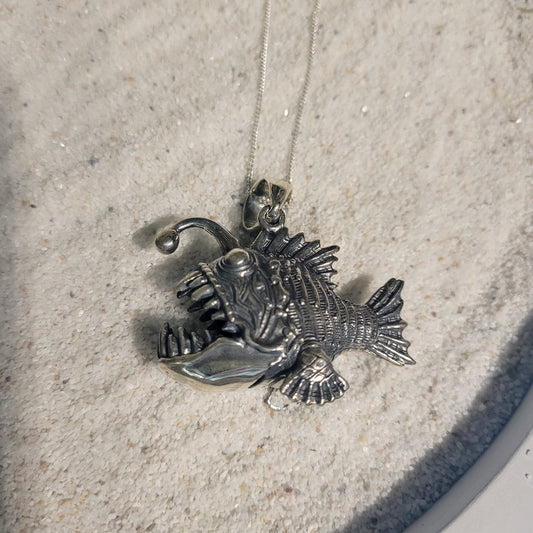 Sterling Angler Fish Necklace