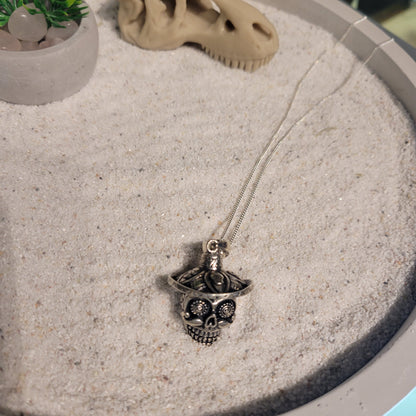 Sterling Sugar Skull Necklace