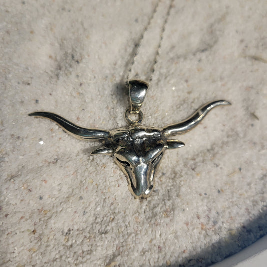 Sterling Long Horn Necklace