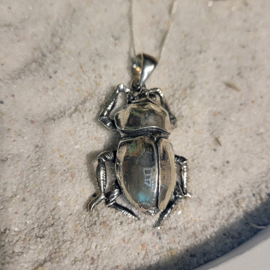 Sterling Beetle Necklace