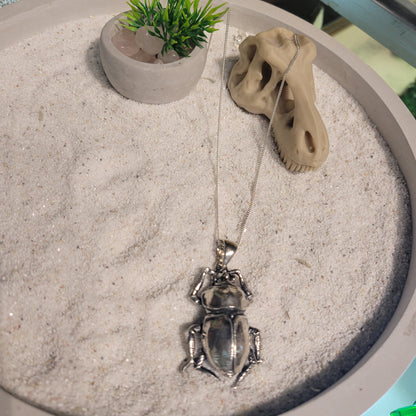 Sterling Beetle Necklace