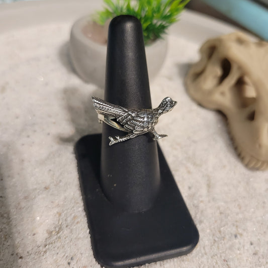 Sterling Roadrunner Ring sz Adjustable