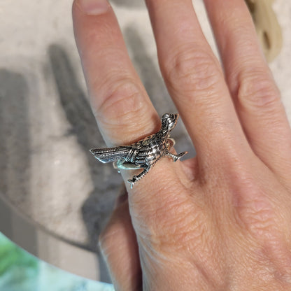 Sterling Roadrunner Ring sz Adjustable
