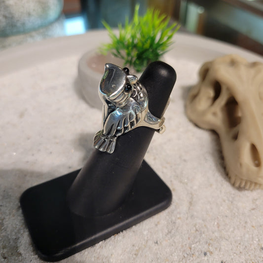 Sterling Owl Ring sz Adjustable