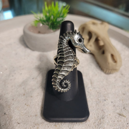 Sterling Seahorse Ring sz Adjustable