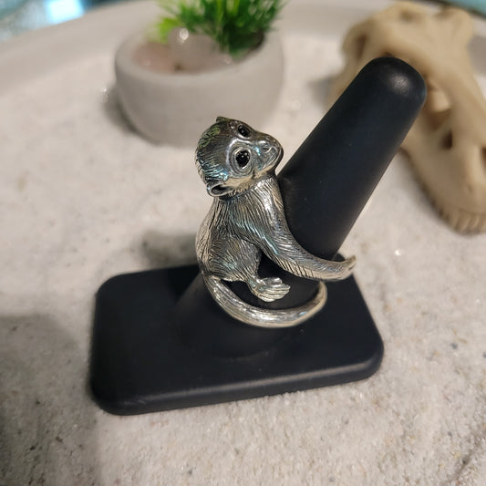 Sterling Monkey Ring sz Adjustable