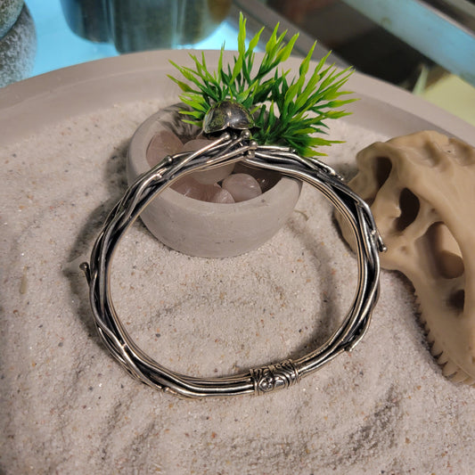 Sterling Jellyfish Hinged Bracelet