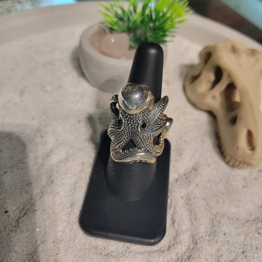 Sterling Octopus Ring sz Adjustable