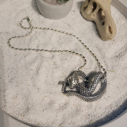 Sterling Snake on 18" Rice Chain