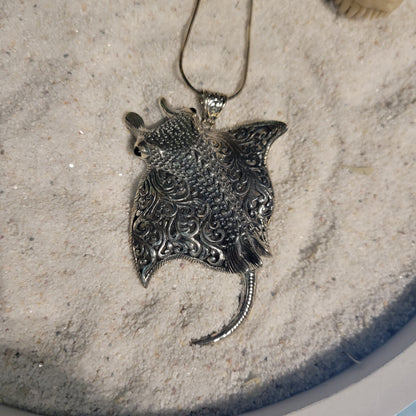 Sterling Large Manta Ray Necklace