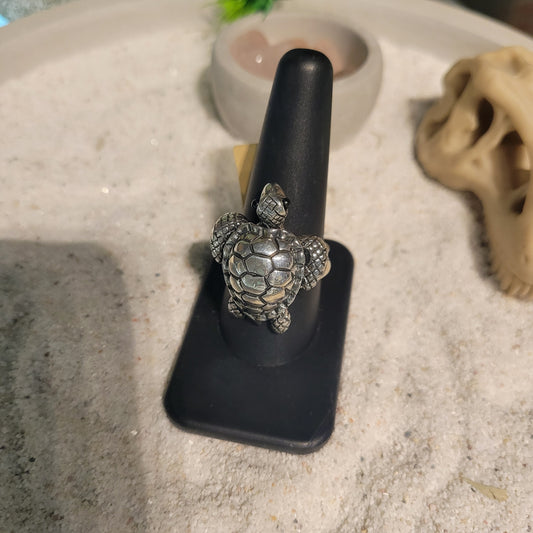 Sterling Turtle Ring sz Adjustable