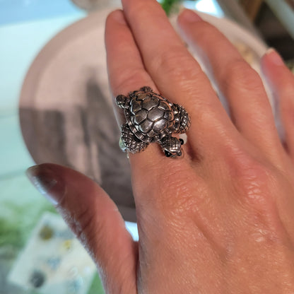 Sterling Turtle Ring sz Adjustable