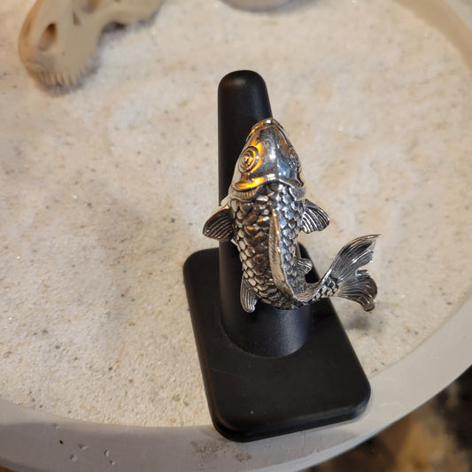 Sterling Koi Fish Ring sz Adjustable