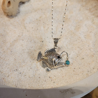 Sterling Agler Fish Turquoise Necklace
