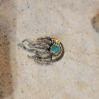 Sterling Ammonite Turquoise Necklace