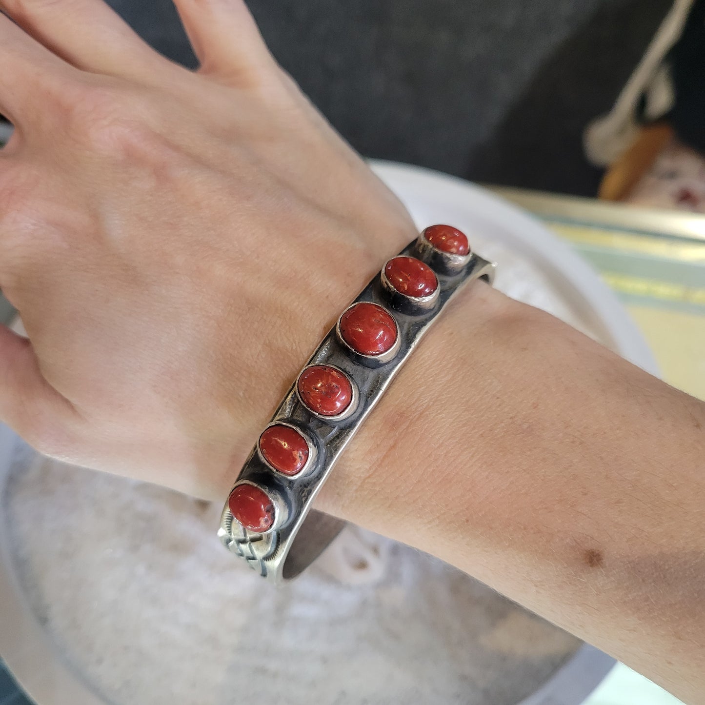 Sterling Coral Cuff