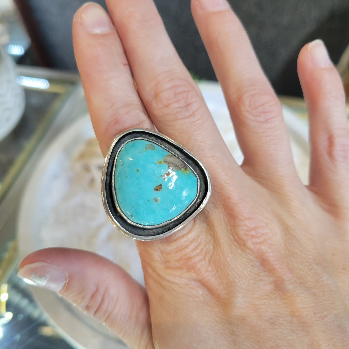 Sterling Turquoise Ring sz. 8.5
