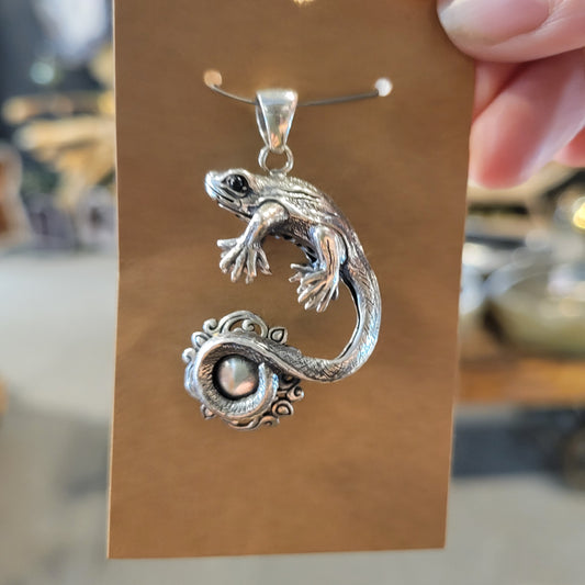 Sterling Iguana Necklace