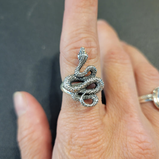 Sterling Small Snake Ring size adjustable