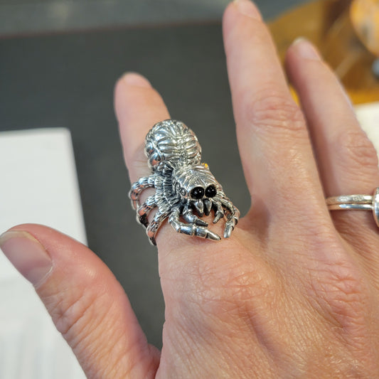 Sterling Spider Ring size adjustable